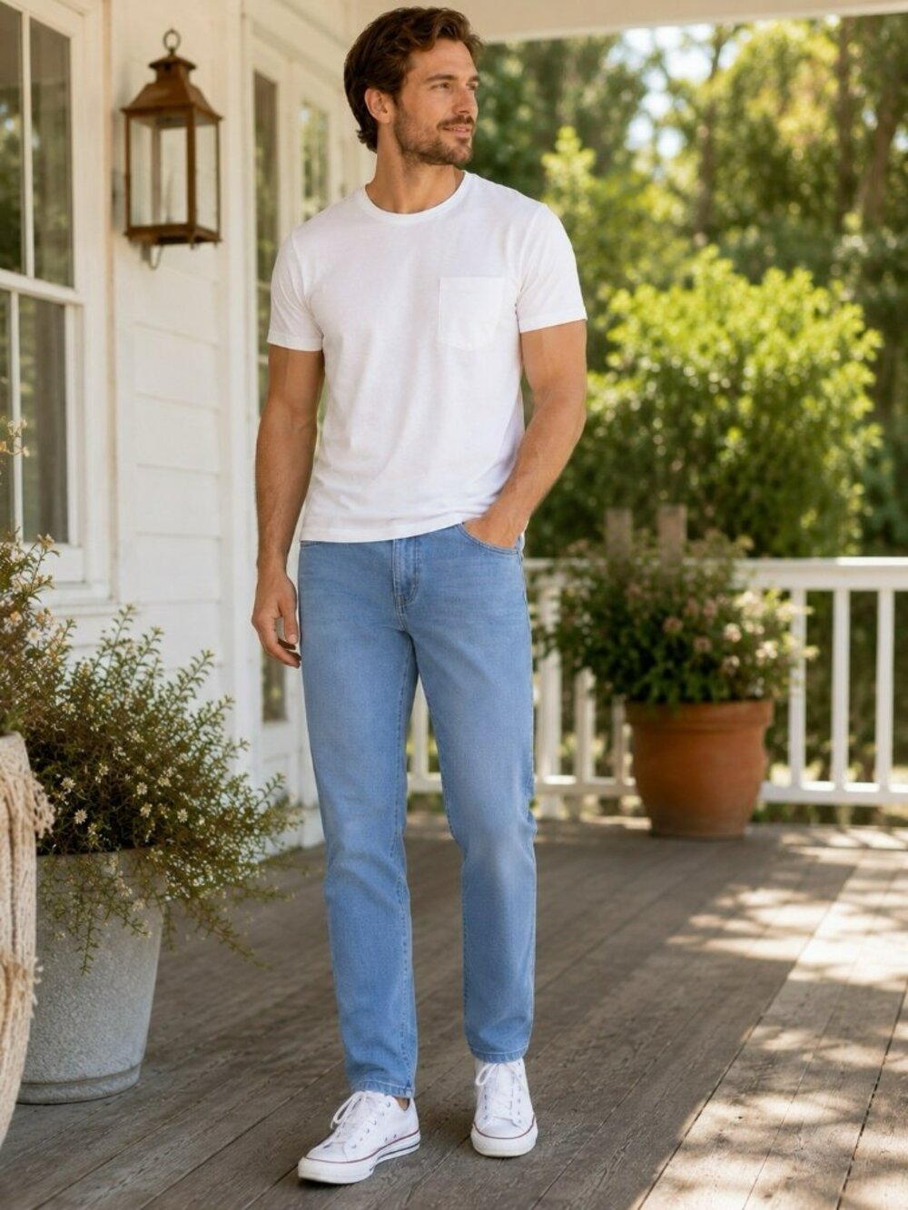 Mavi Jeans Mens 31 X 29 Lightweight Chambray Slim Straight Stretch Made Turkey